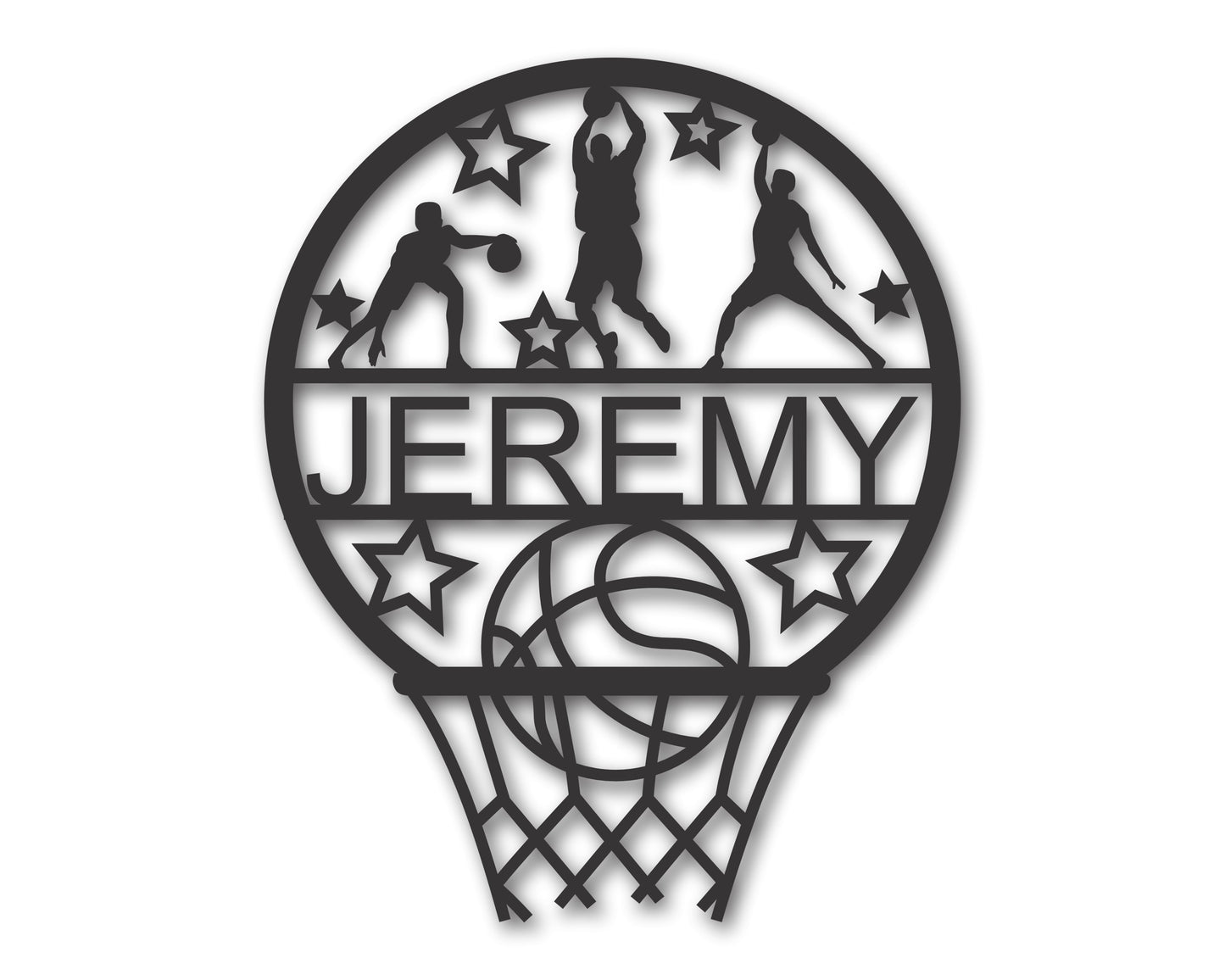 Custom Metal Basketball Hoop Wall Art - Metal Sports Sign - 20+ Color Options