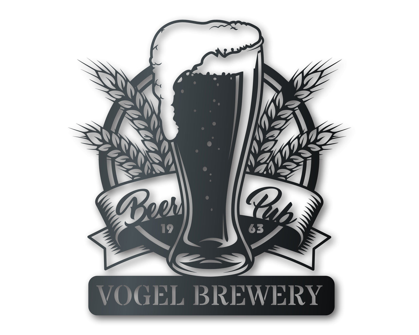 Custom Metal Beer Wall Art - Craft Brewing Metal Sign - 20+ Color Options