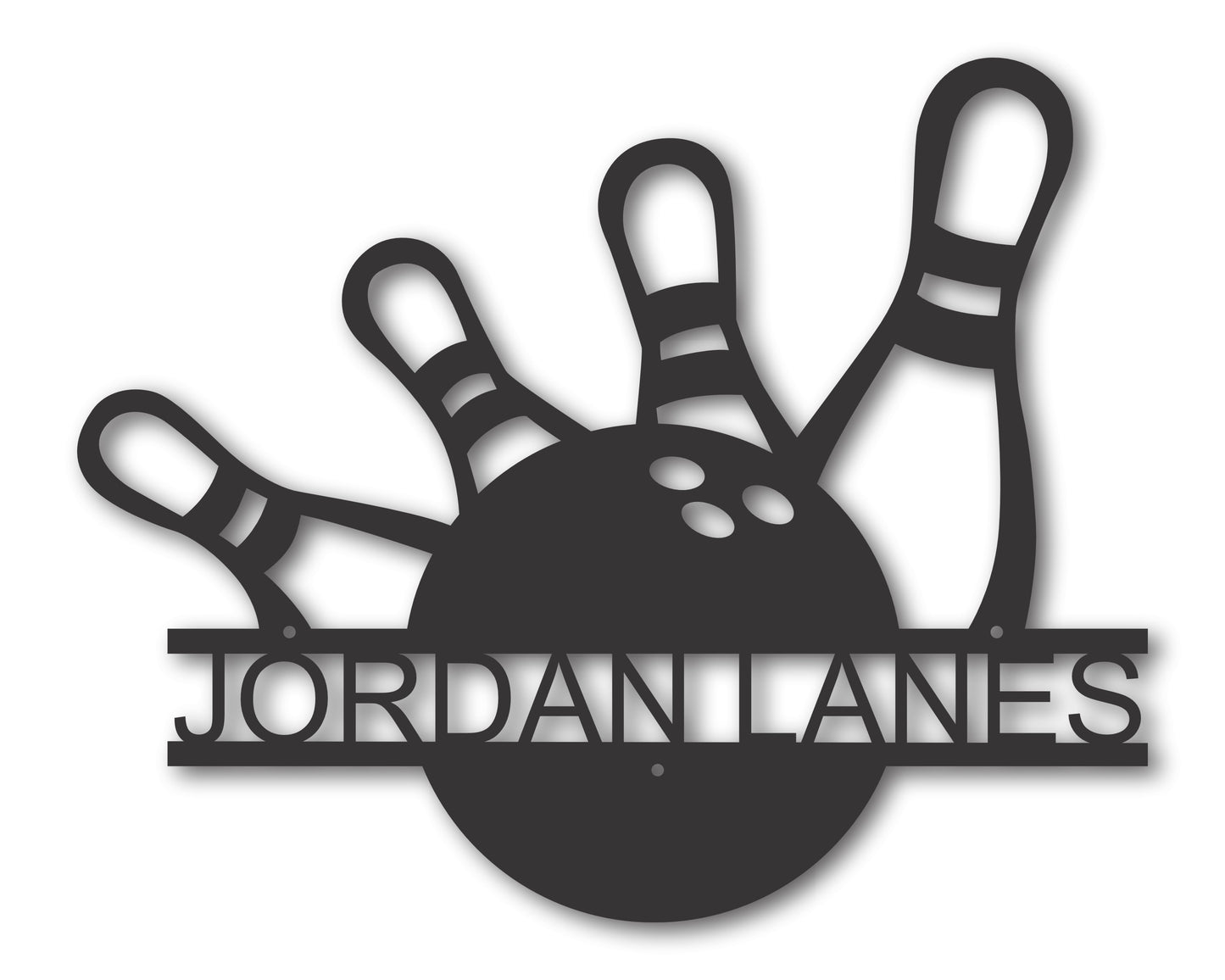 Custom Metal Bowling Strike Wall Art - Custom Metal Sports Sign - 20+ Color Options