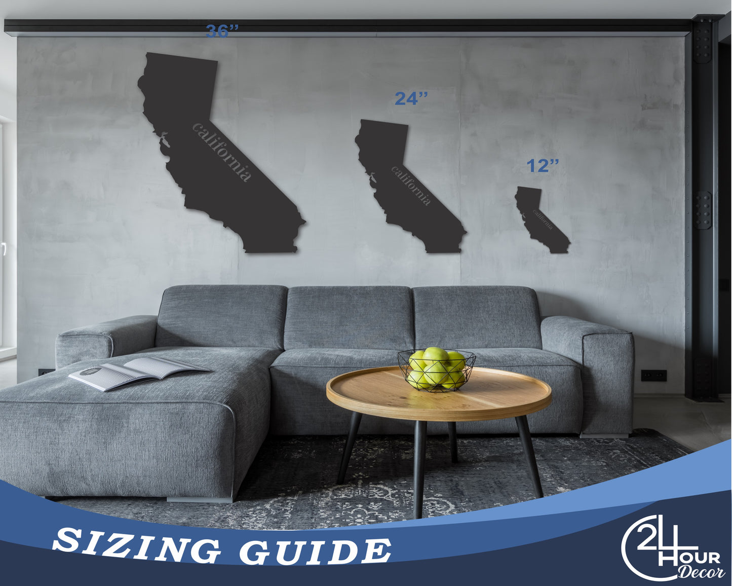 Metal California Wall Art - Custom Metal US State Sign - 20+ Color Options