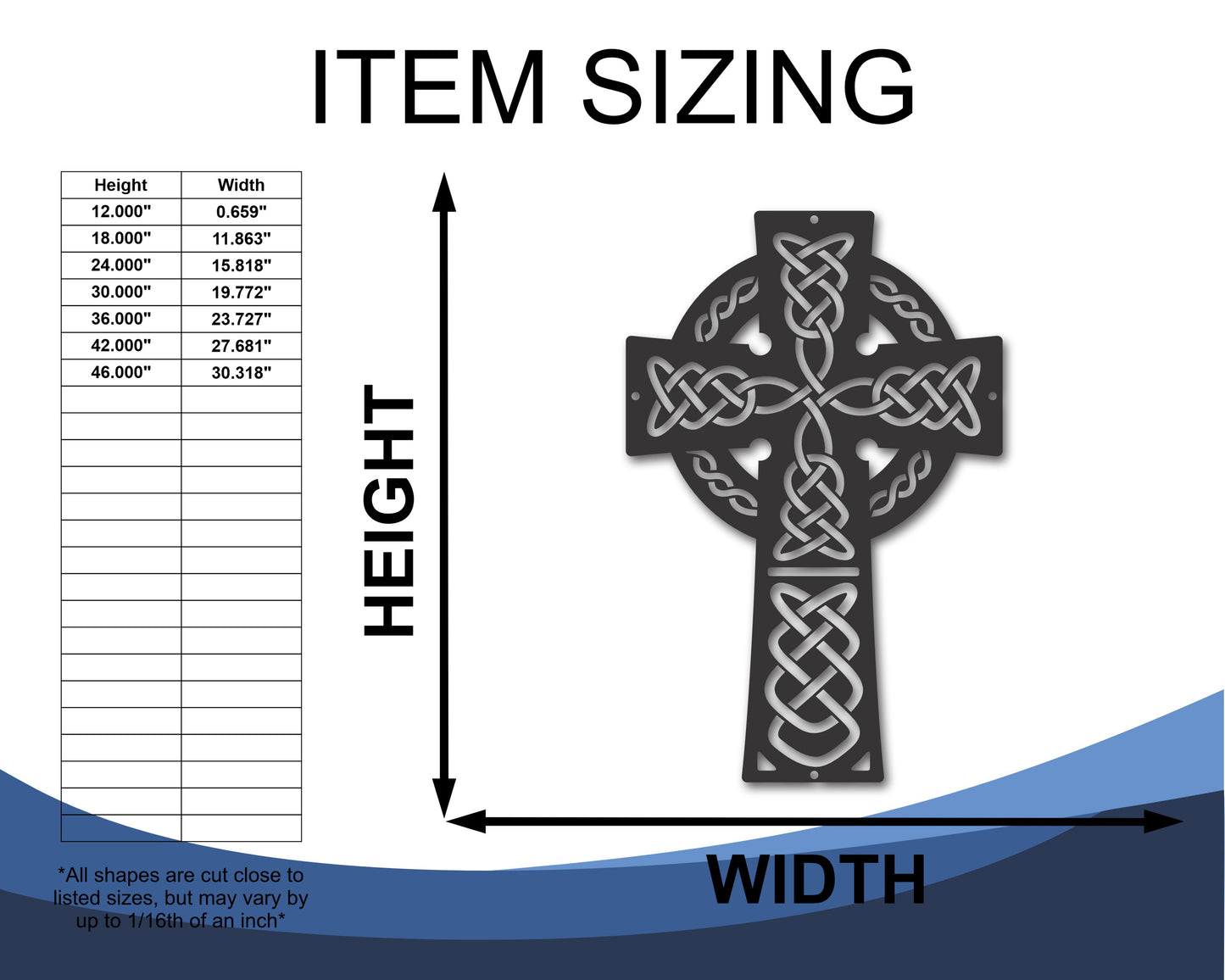 Metal Celtic Knot Cross Wall Art - 20+ Color Options