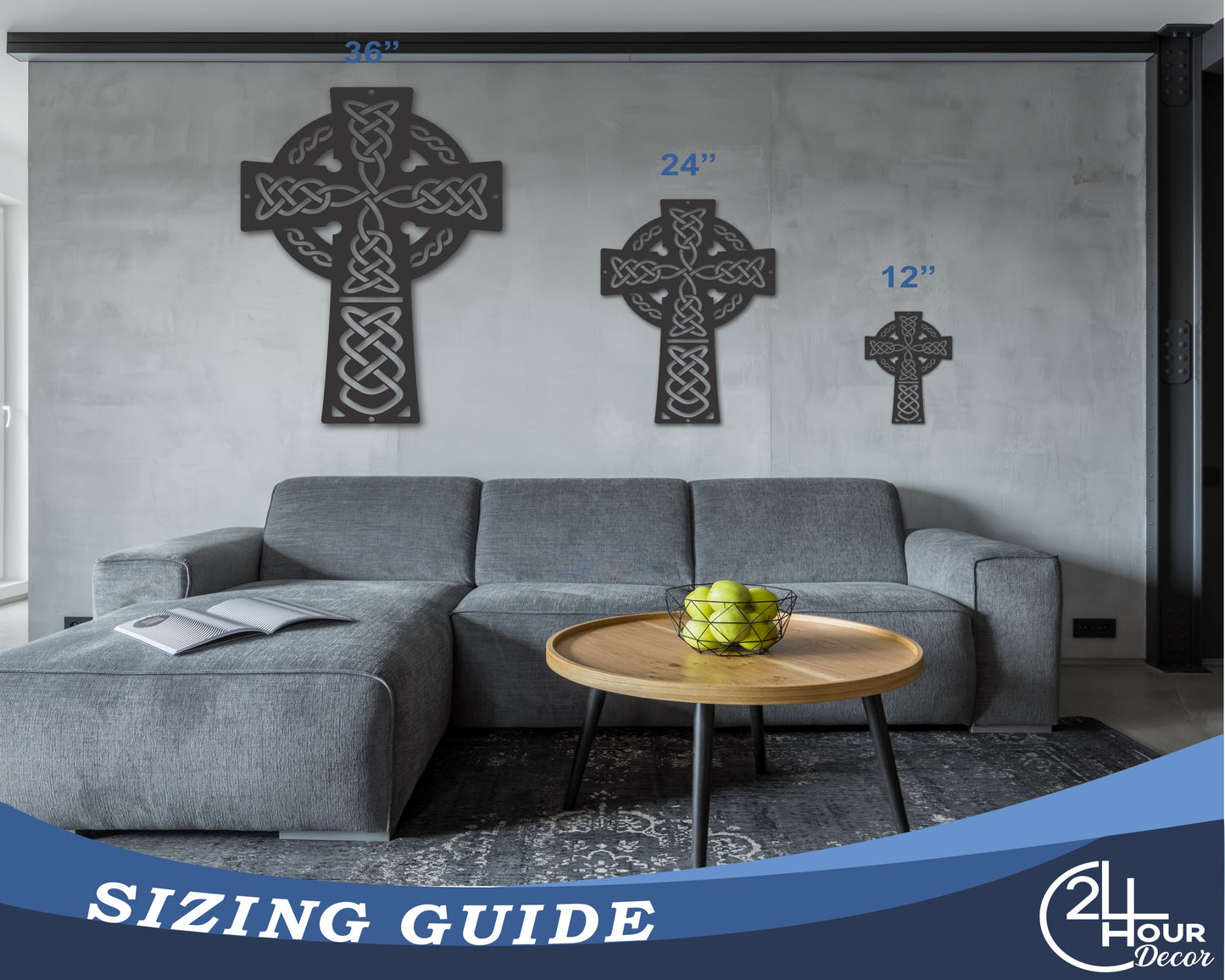 Metal Celtic Knot Cross Wall Art - 20+ Color Options