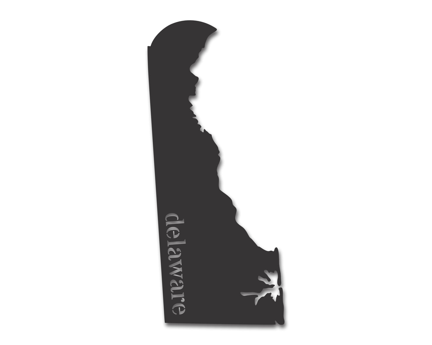 Metal Delaware Wall Art - Custom Metal US State Sign - 20+ Color Options