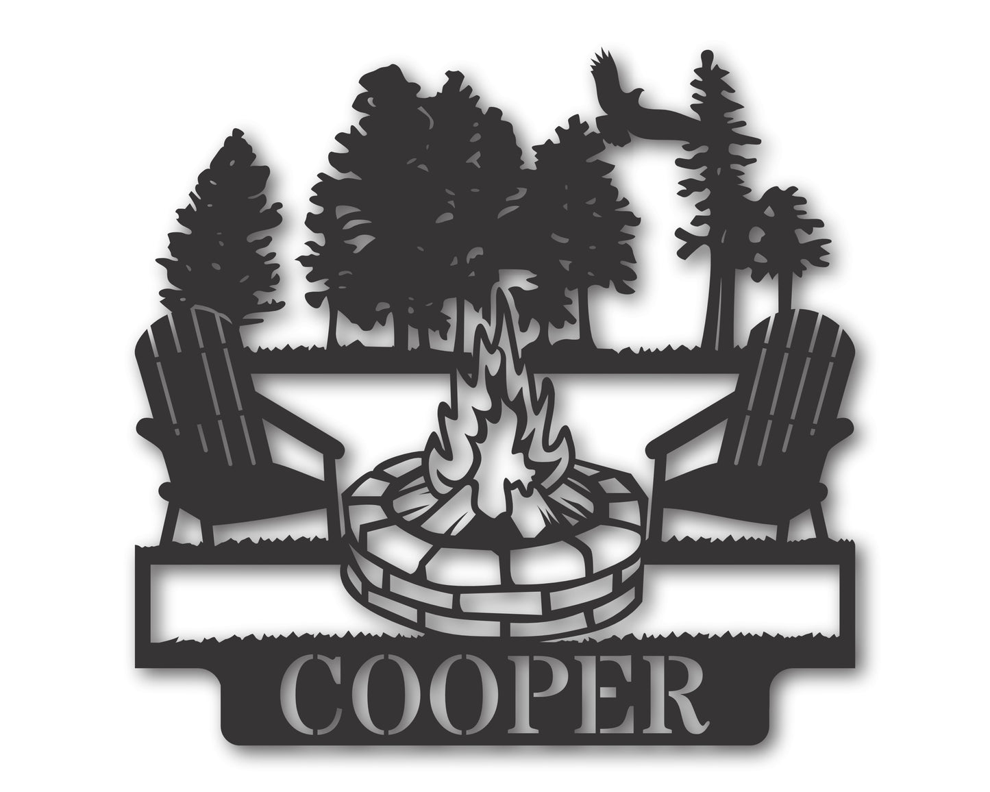 Custom Metal Fireside Monogram Wall Art | 20+ Color Options