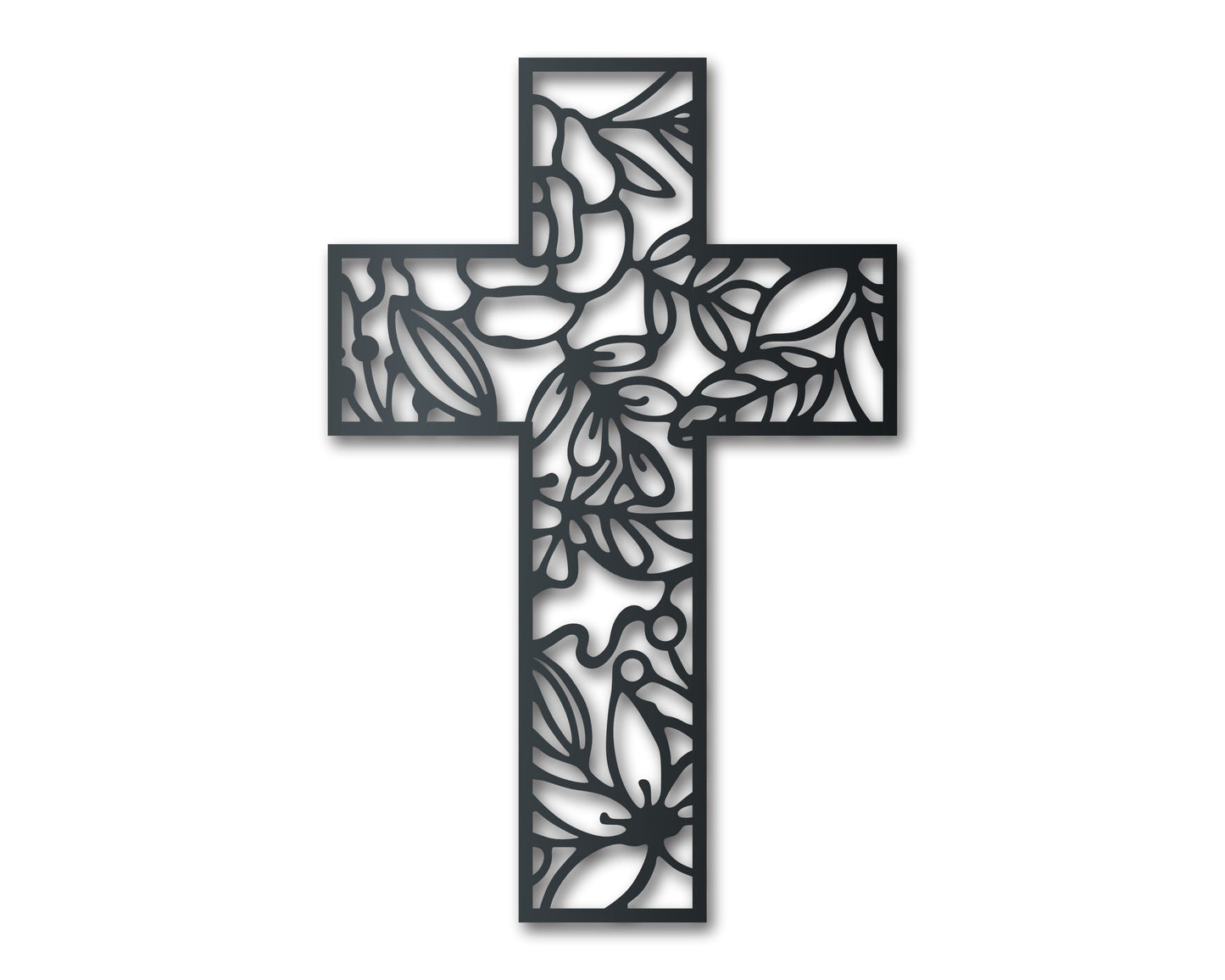 Metal Floral Cross Wall Art - 20+ Color Options