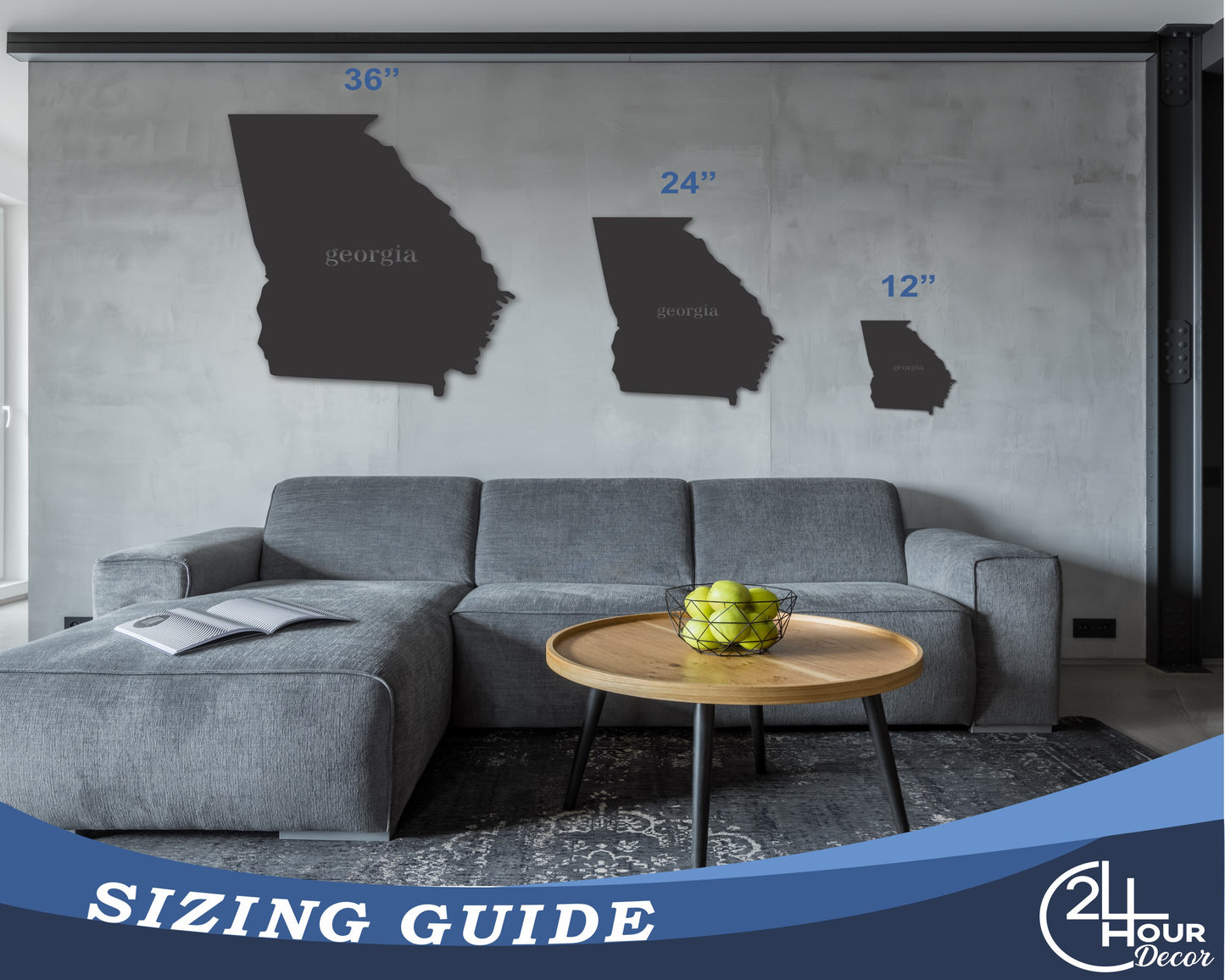 Metal Georgia Wall Art - Custom Metal US State Sign - 20+ Color Options