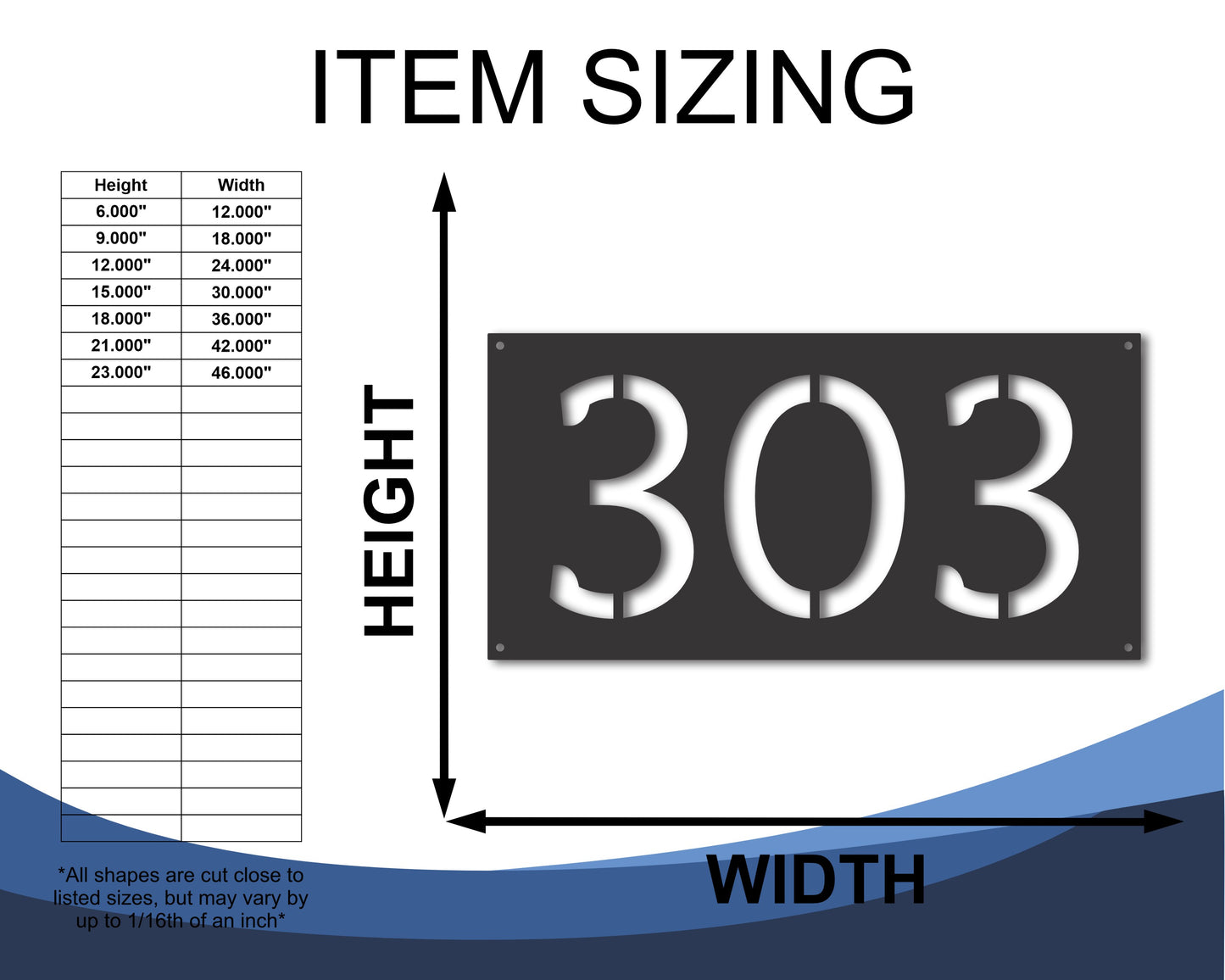 Custom Metal House Number Stencil Wall Art | Custom House Numbers Vertical Horizontal | Indoor Outdoor | Up to 46" | 20+ Color Options