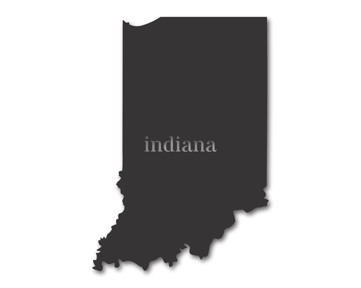 Metal Indiana Wall Art - Custom Metal US State Sign - 20+ Color Options