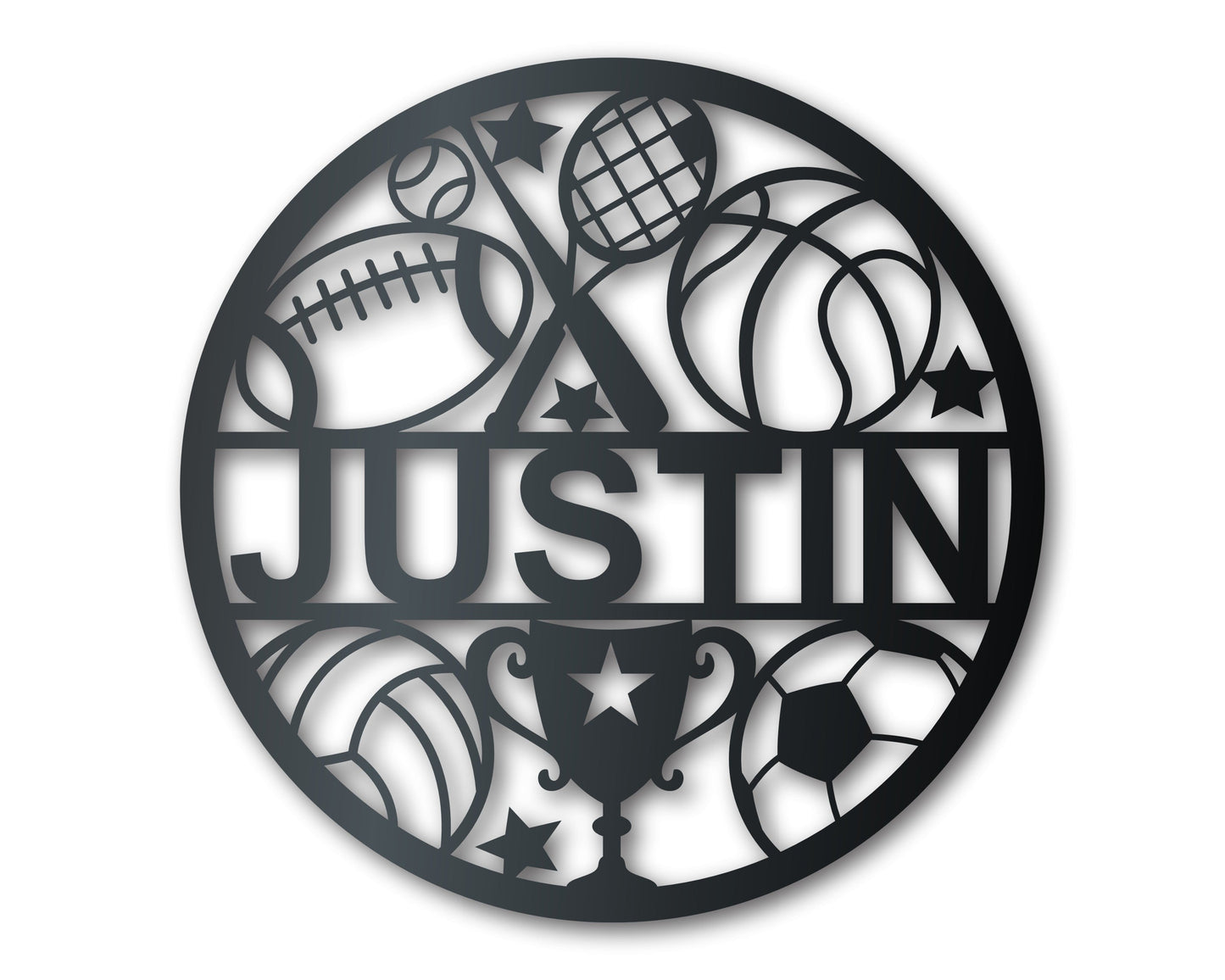 Custom Metal Kids Sports Wall Art - Custom Metal Sports Sign - 20+ Color Options