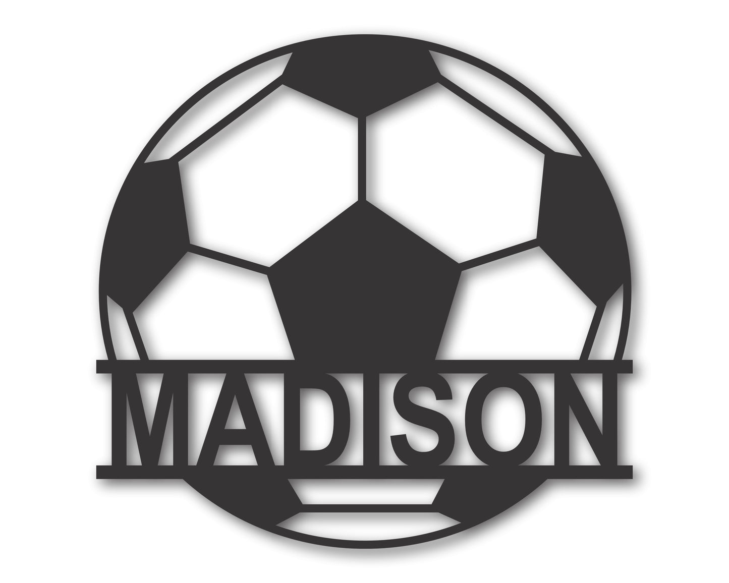 Custom Metal Soccer Monogram Wall Art - Metal Sports Sign - 20+ Color Options