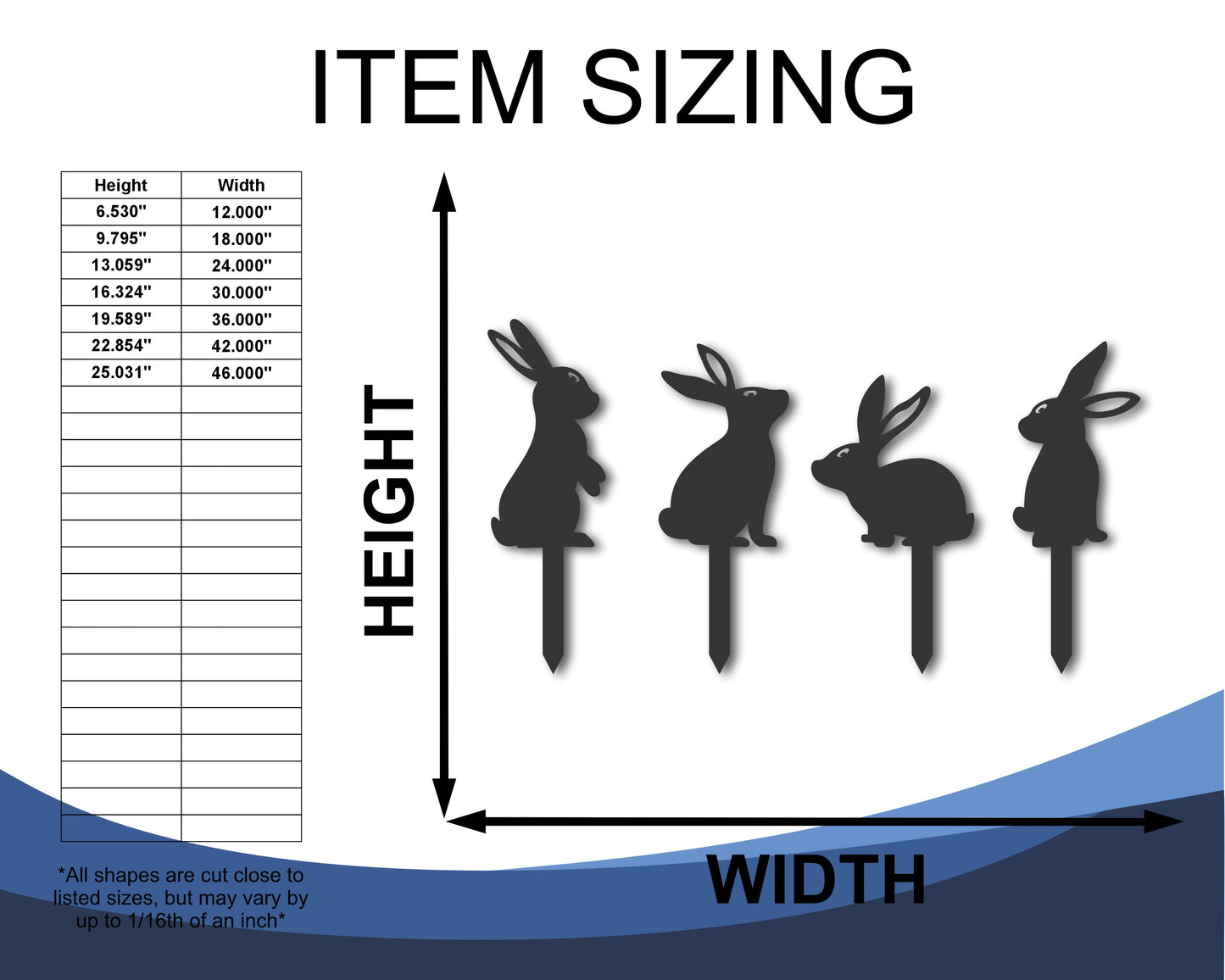 Metal Bunny Garden Stakes | 20+ Color Options – 24HourDecor