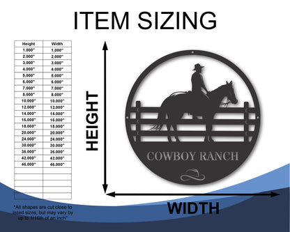 Custom Horse Ranch Wall Art | Indoor Outdoor | Up to 46" | 20+ Color Options
