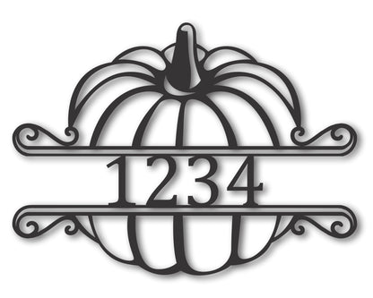 Custom Metal Pumpkin Address Wall Art | Indoor Outdoor | Up to 46" | 20+ Color Options