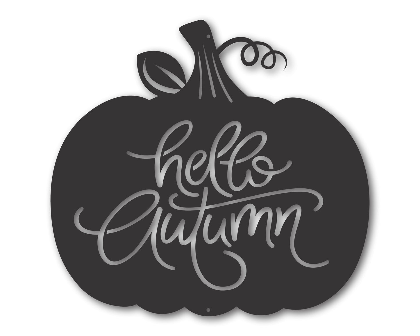 Custom Metal Hello Autumn Pumpkin Wall Art | Indoor Outdoor | Up to 46" | 20+ Color Options