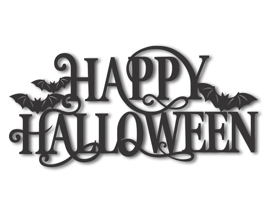 Custom Metal Happy Halloween Wall Art | Indoor Outdoor | Up to 46" | 20+ Color Options