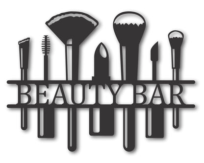 Custom Metal Makeup Brushes Wall Art | Indoor Outdoor | Up to 46" | 20+ Color Options