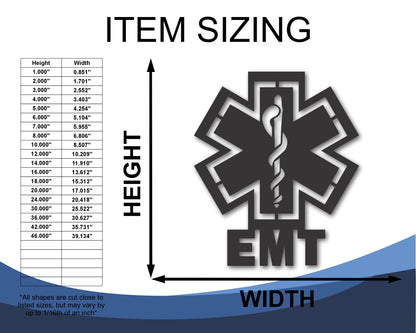 Custom Metal EMS Wall Art | Indoor Outdoor | Up to 46" | 20+ Color Options