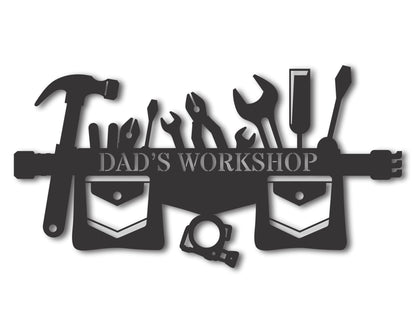 Custom Metal Tool Belt Wall Art | Indoor Outdoor | Up to 46" | 20+ Color Options