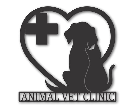 Custom Metal Dog and Cat Vet Wall Art | Indoor Outdoor | Up to 46" | 20+ Color Options