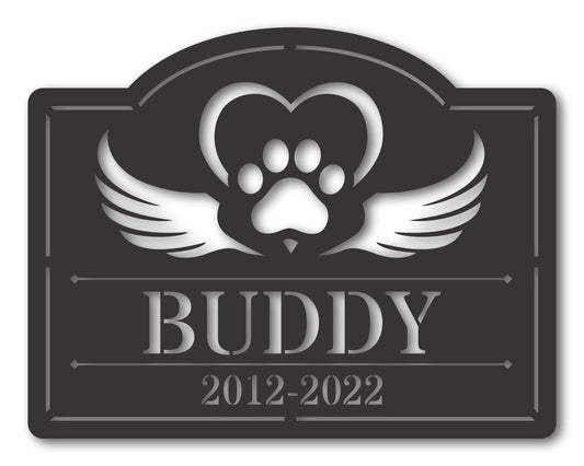 Custom Metal Pet Memorial Wall Art | Indoor Outdoor | Up to 46" | 20+ Color Options