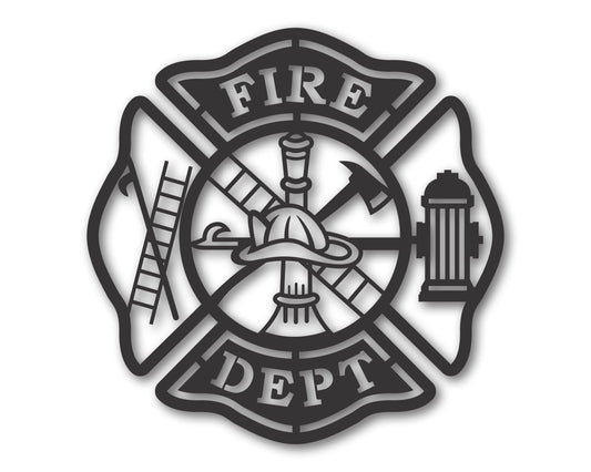 Custom Metal Fire Dept. Wall Art | Indoor Outdoor | Up to 46" | 20+ Color Options