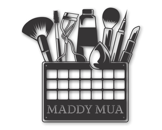 Custom Metal Makeup Brushes Wall Art | Indoor Outdoor | Up to 46" | 20+ Color Options