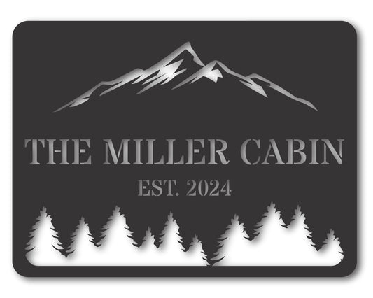 Custom Metal Cabin Wall Art | Indoor Outdoor | Up to 46" | 20+ Color Options