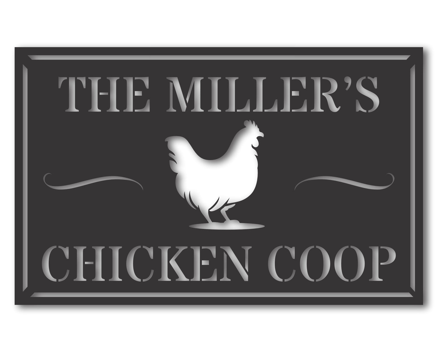 Custom Metal Chicken Wall Art | Indoor Outdoor | Up to 46" | 20+ Color Options