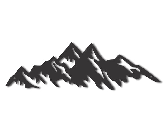 Custom Metal Mountain Range Wall Art | Indoor Outdoor | Up to 46" | 20+ Color Options