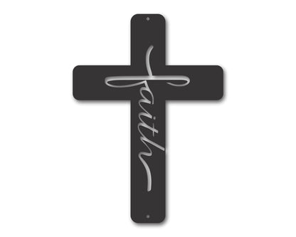 Custom Metal Faith Cross Wall Art | Indoor Outdoor | Up to 46" | 20+ Color Options