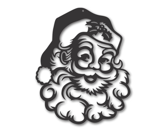 Custom Metal Classic Santa Claus Wall Art | Indoor Outdoor | Up to 46" | 20+ Color Options