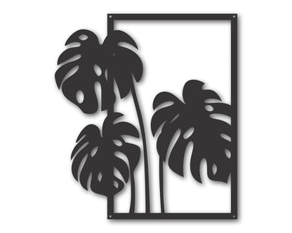 monstera plant wall decor Metal Monstera Wall Art