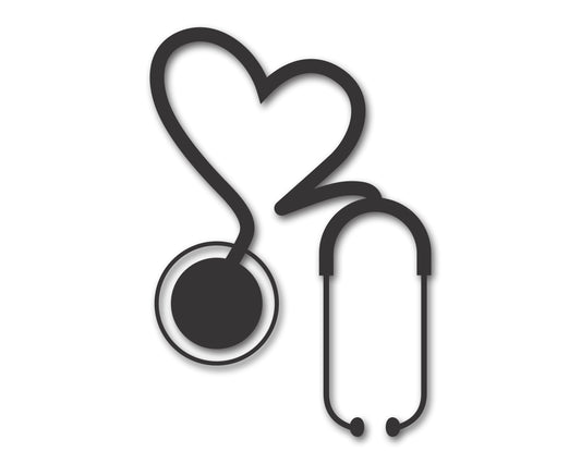 Custom Metal Heart Stethoscope Wall Art | Indoor Outdoor | Up to 46" | 20+ Color Options