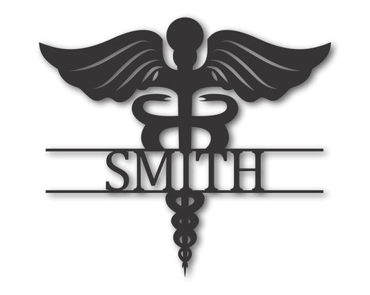 Custom Metal Caduceus Wall Art | Indoor Outdoor | Up to 46" | 20+ Color Options