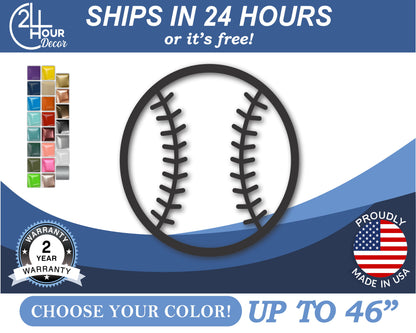 Custom Metal Softball Baseball Wall Art | Indoor Outdoor | Up to 46" | 20+ Color Options