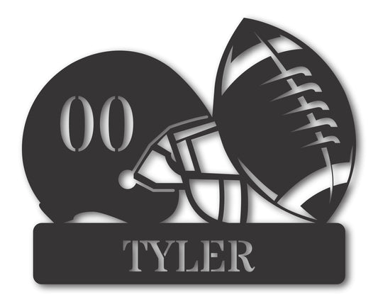 Custom Metal Football Helmet Wall Art | Indoor Outdoor | Up to 46" | 20+ Color Options