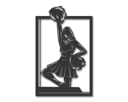 Custom Metal Cheerleader Wall Art | Indoor Outdoor | Up to 46" | 20+ Color Options