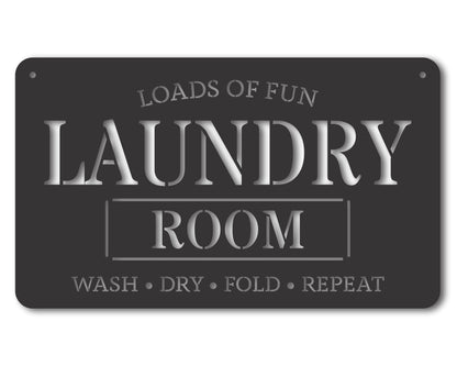 Custom Metal Laundry Room Wall Art | Indoor Outdoor | Up to 46" | 20+ Color Options