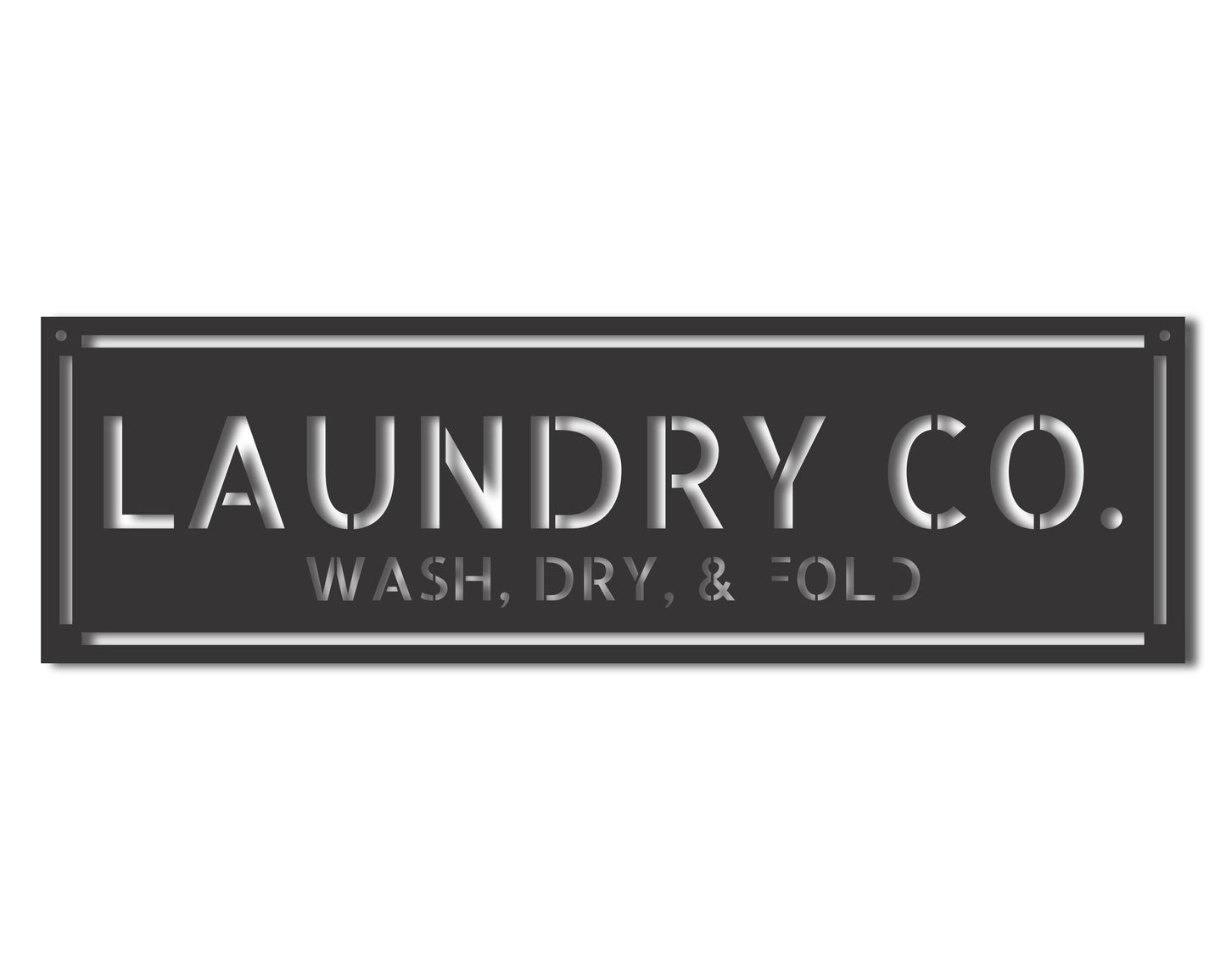 Custom Metal Laundry Co Wall Art | Indoor Outdoor | Up to 46" | 20+ Color Options