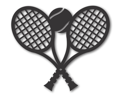 Custom Metal Tennis Rackets Wall Art | Indoor Outdoor | Up to 46" | 20+ Color Options