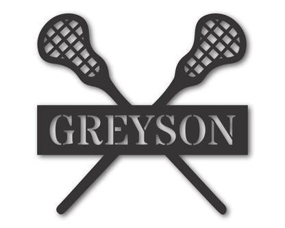 Custom Metal Lacrosse Wall Art | Indoor Outdoor | Up to 46" | 20+ Color Options