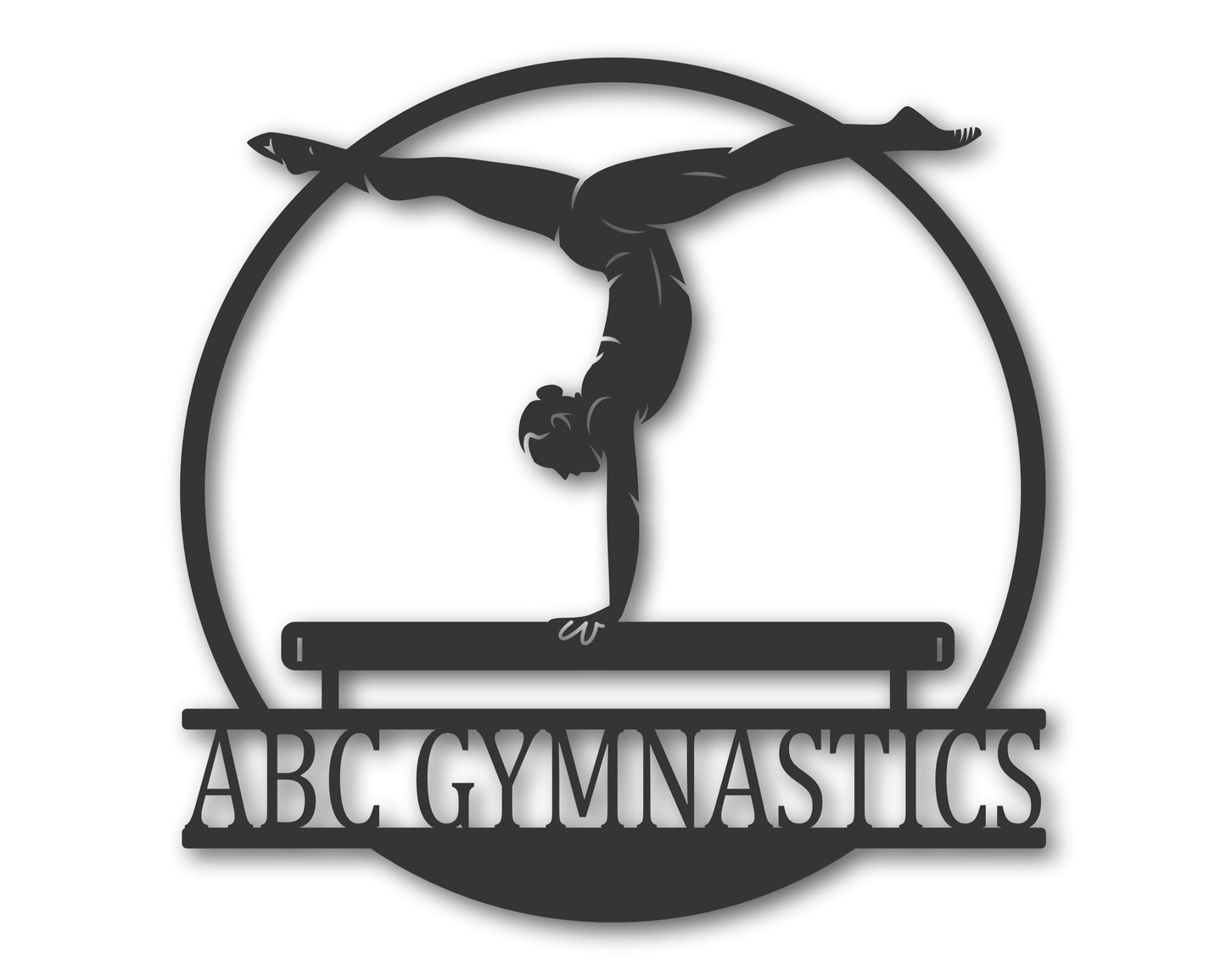 Custom Metal Gymnastics Wall Art | Indoor Outdoor | Up to 46" | 20+ Color Options