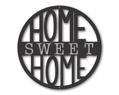 Custom Metal Home Sweet Home Metal Wall Art | Indoor Outdoor | Up to 46" | 20+ Color Options