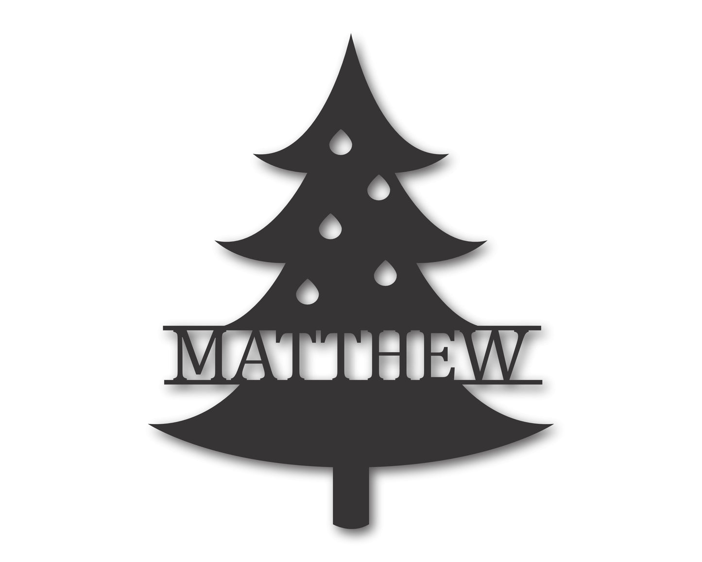 Custom Metal Christmas Tree Wall Art | Indoor Outdoor | Up to 46" | 20+ Color Options