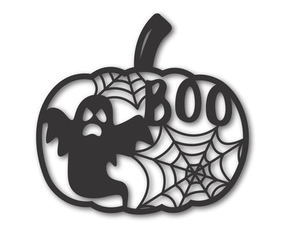 Custom Metal Halloween Boo Pumpkin Wall Art | Indoor Outdoor | Up to 46" | 20+ Color Options