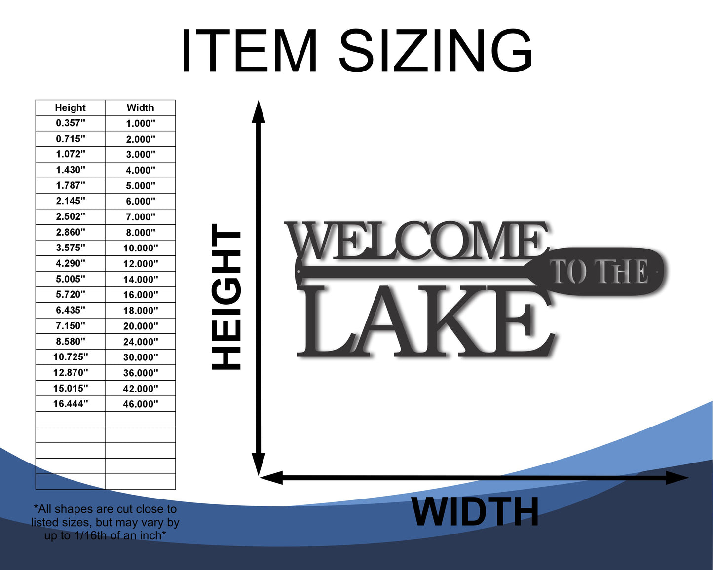 Custom Metal Welcome to the Lake Wall Art | Indoor Outdoor | Up to 46" | 20+ Color Options