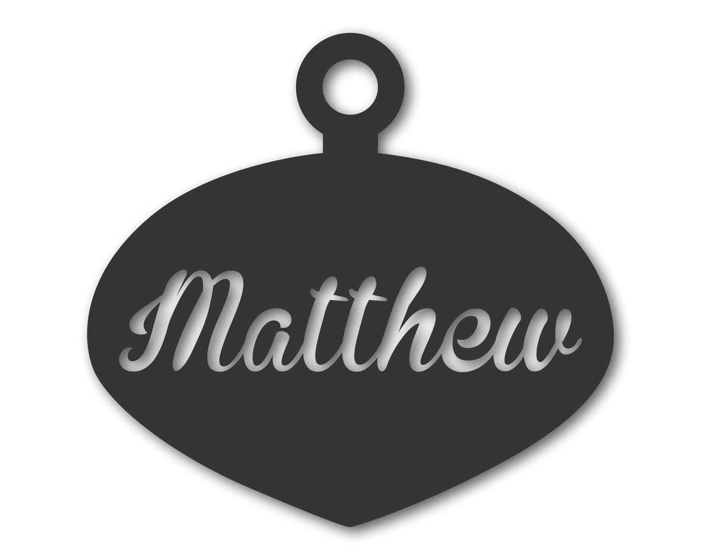 Custom Metal Name Ornament | Indoor Outdoor | 3" to 5" | 20+ Color Options