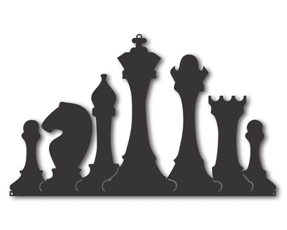 Custom Metal Chess Wall Art | Indoor Outdoor | Up to 46" | 20+ Color Options