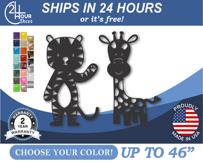 Custom Metal Animal Duo (2pc.) Wall Art | Indoor Outdoor | Up to 46" | 20+ Color Options