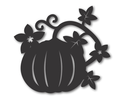 Custom Metal Pumpkin with Vines Wall Art | Indoor Outdoor | Up to 46" | 20+ Color Options